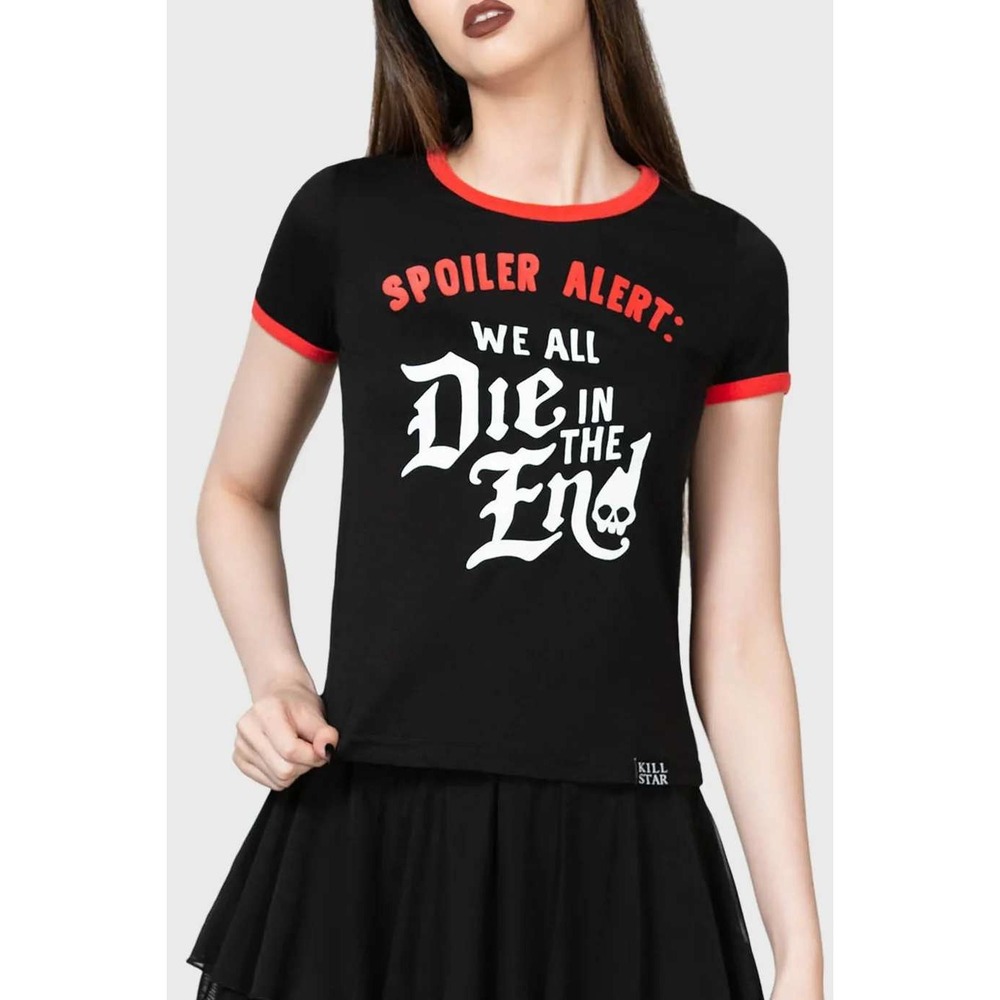 Killstar spoiler ringer top red black graphic tee goth alternative